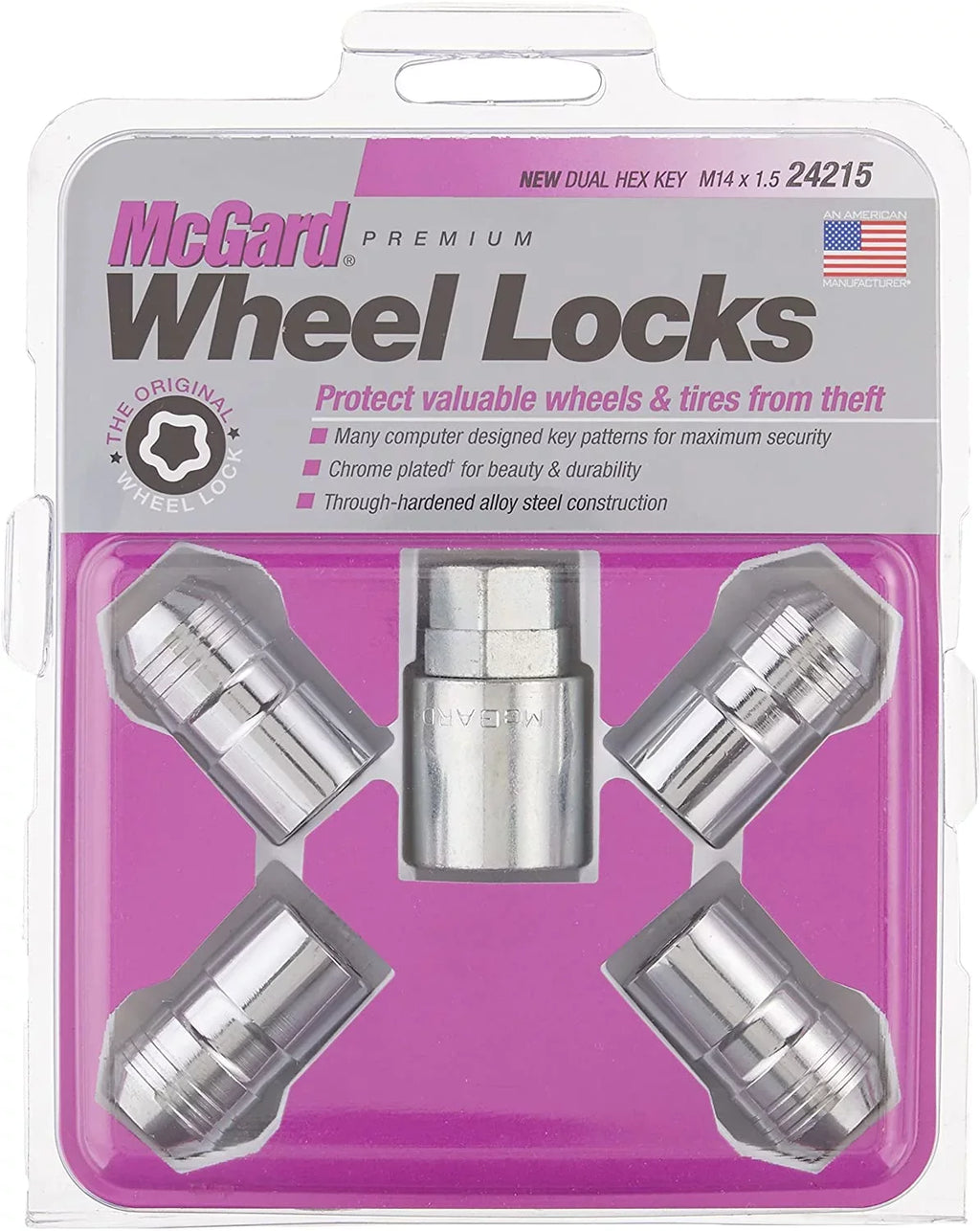 X - Locks Size) Set Wheel Cone (M14 4 Seat Thread 24215 Chrome 1.5 of