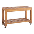 Shelf Afuera Living Kitchen Outdoor Island in Slatted Rolling & Top Wood Natural
