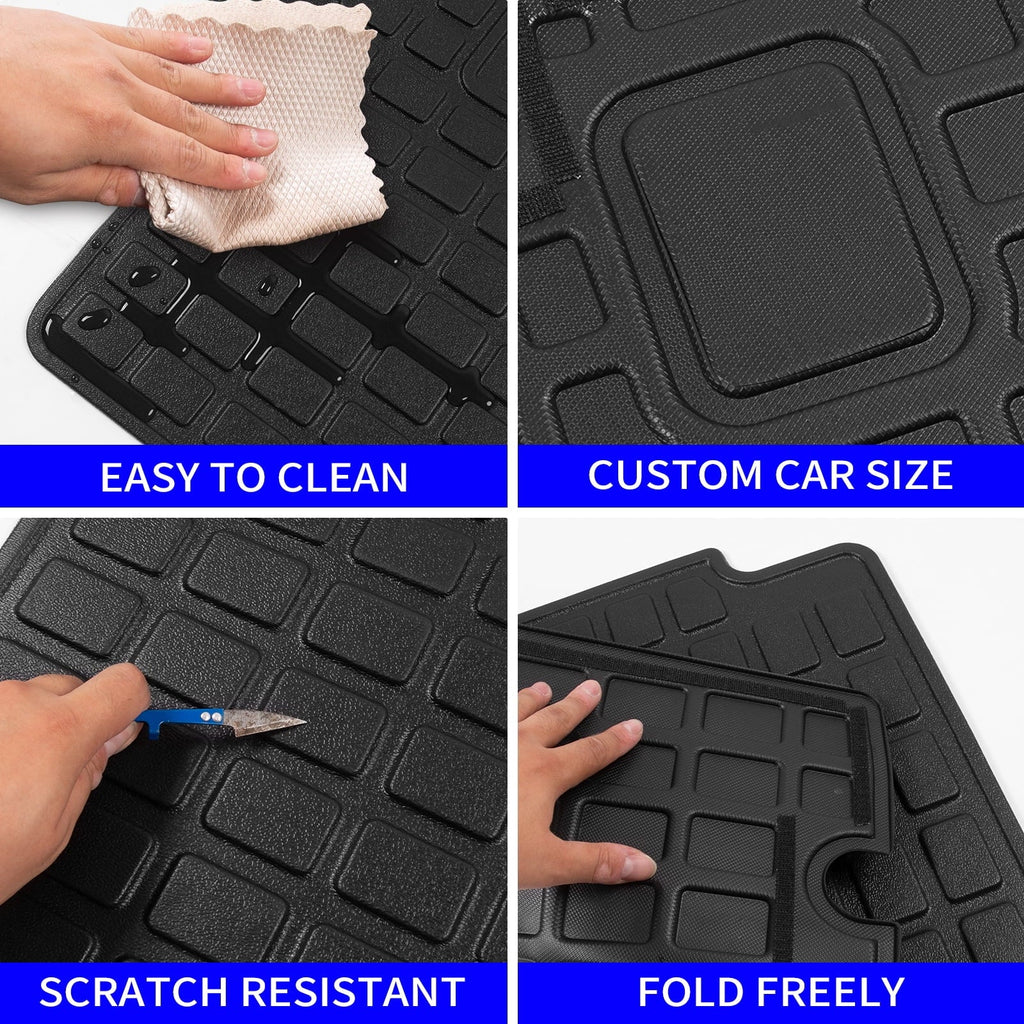 (Fit Seat Tray) Cover Mat Weather Toyota Accessories Mat Without 2022 Back 4 Floor Sliding 4Runner Cargo Runner Liner All Fit Protector Cargo Trunk 2013-2023 Mats