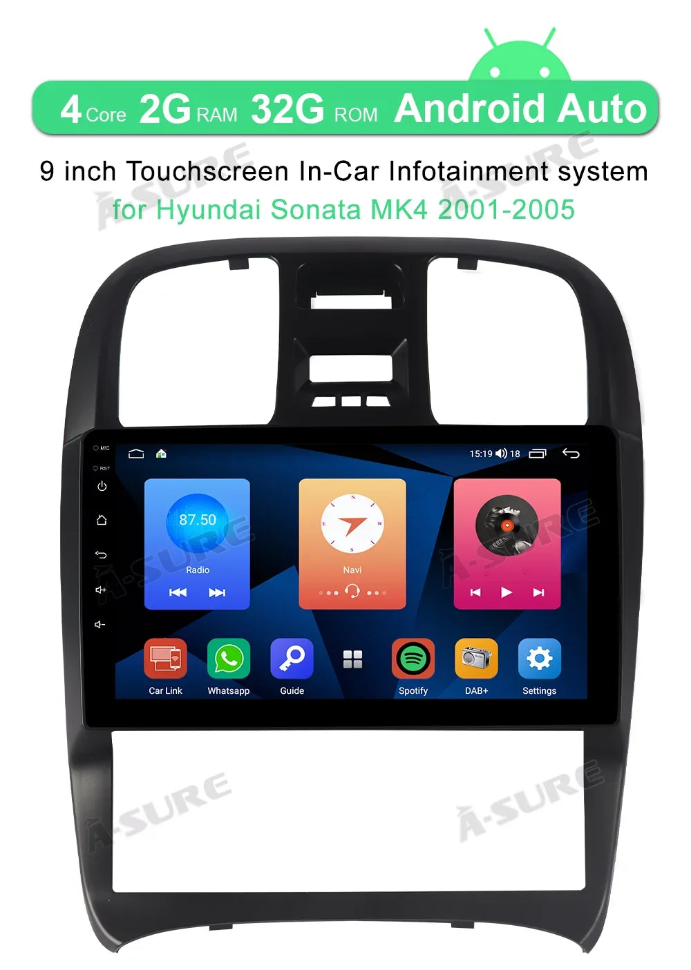 Sonata Player 2001-2005 2+32G Android 11 Srereo CarPlay for Wireless Car Hyundai