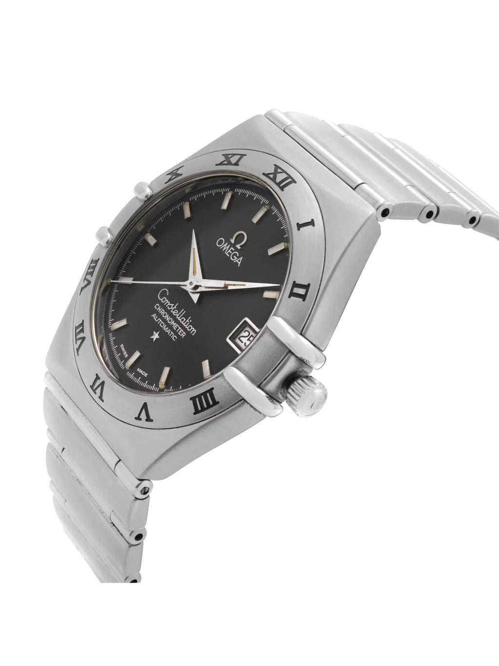 Men Dark Automatic mm Steel Blue 35 Omega Watch Dial Constellation Date 368.1201