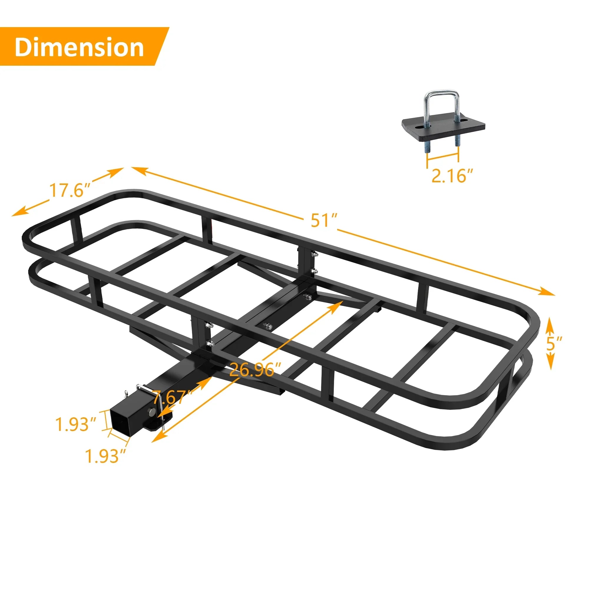 17.6" 51" x Basket 5" x Cargo