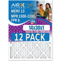 MPR Pack AIRX FILTERS - Comparable - 1500 Made 13 FPR 2200 & of CLEAN USA to 9 Rating, WICKED in 14x30x1 MERV Filter Furnace Air by Filters AIR. 12