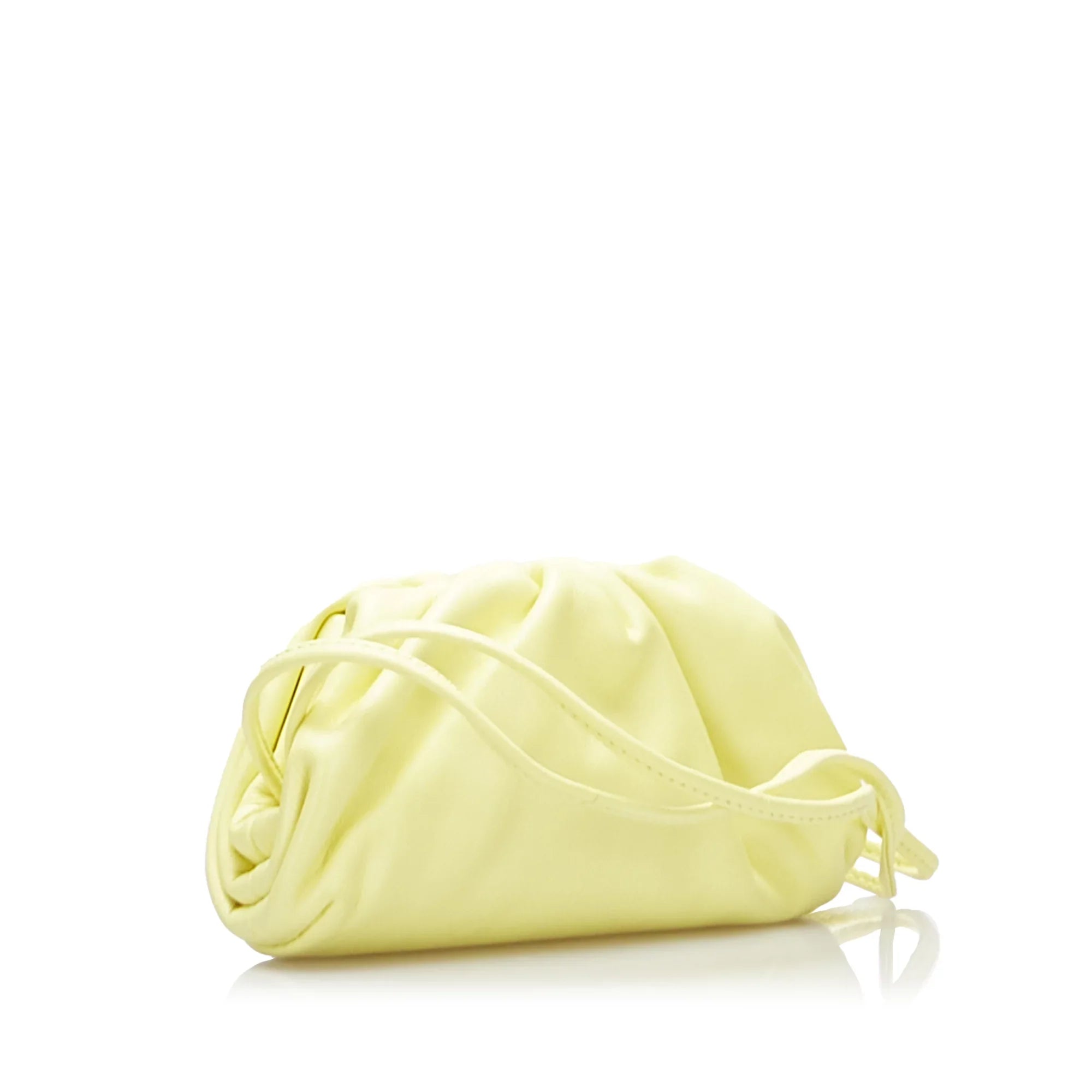Pre-Owned The Pouch Bottega (Good) Yellow Bag Leather Crossbody Calf Authenticated Unisex Veneta