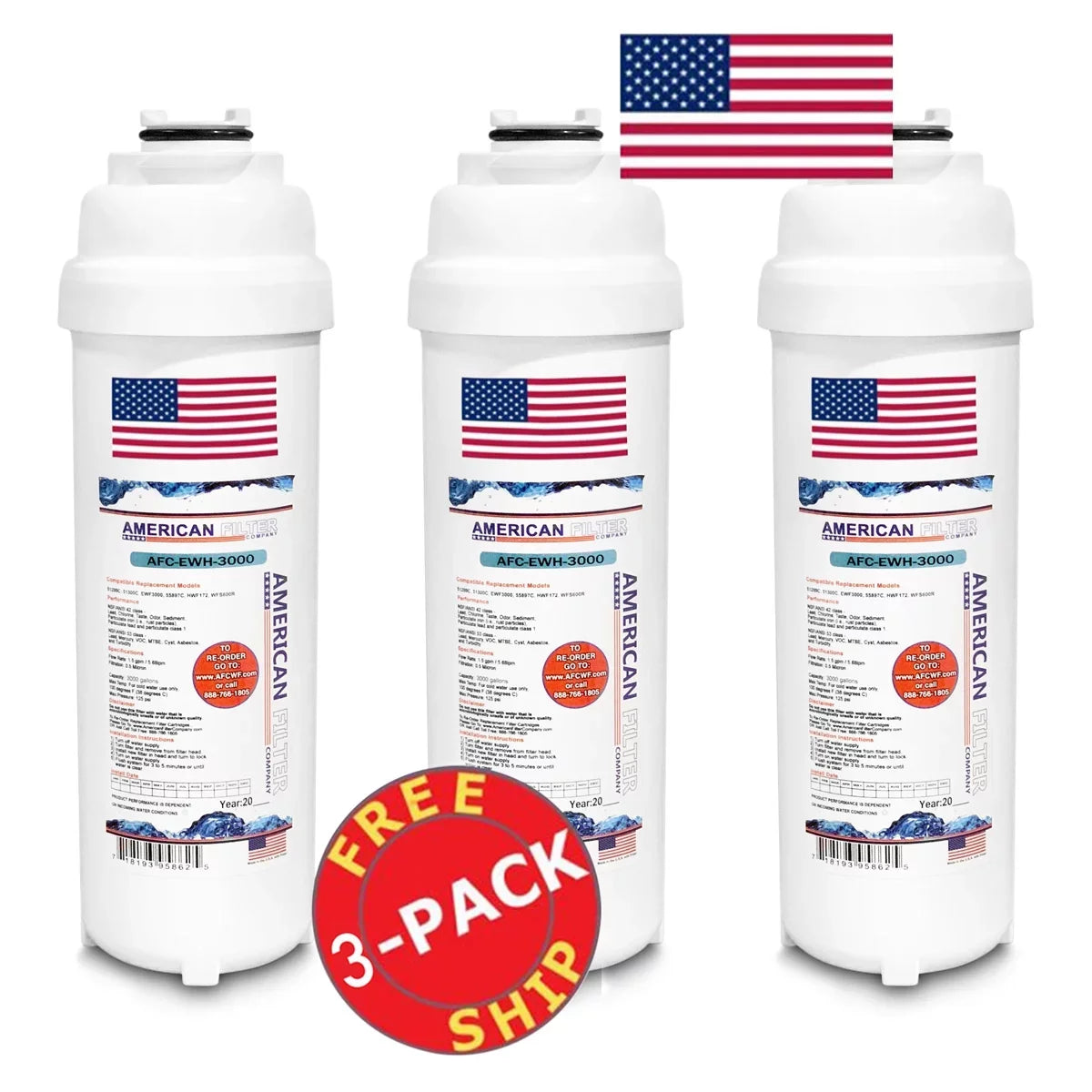 Filters Model in Filter with AFC U.S.A. Water - LRPBMV8K - Fountain , Compatible Brand Made , AFC-EWH-3000 , WaterSentry® # 3