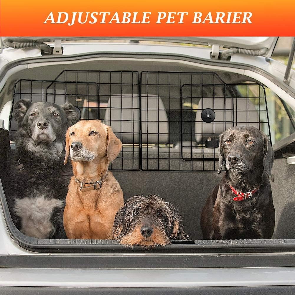 in Adjustable Duty for Cars SUV, Fence Dog Black—Safety Wire Pet Mesh Travel Vehicles, Seat Car Dividers Cars with Barriers—Heavy Front Barrier