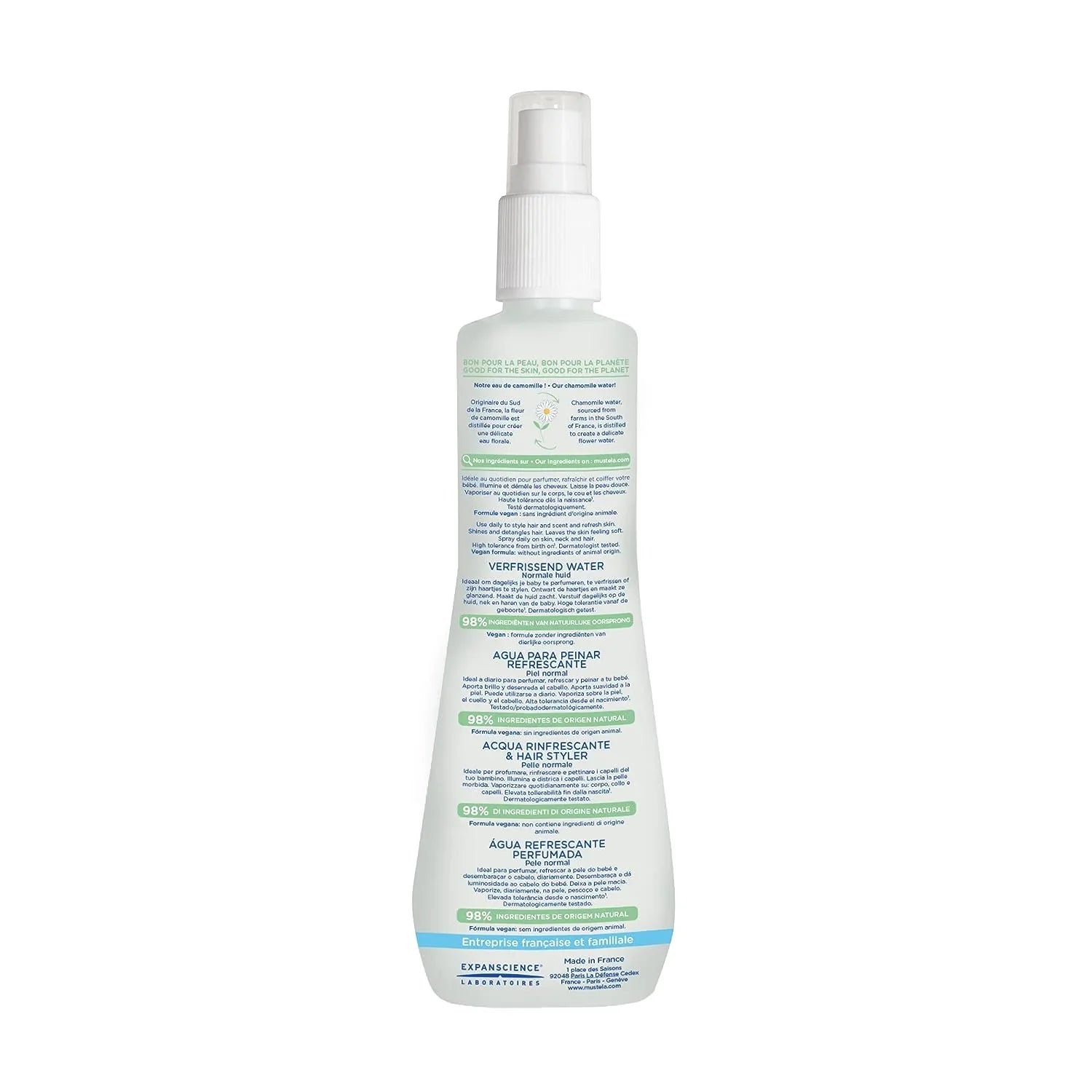Natural Baby - - Hypoallergenic Chamomile & 6.76 Avocado Water Skin & Freshener oz. Vegan fl. - Hair Mustela & Styler with