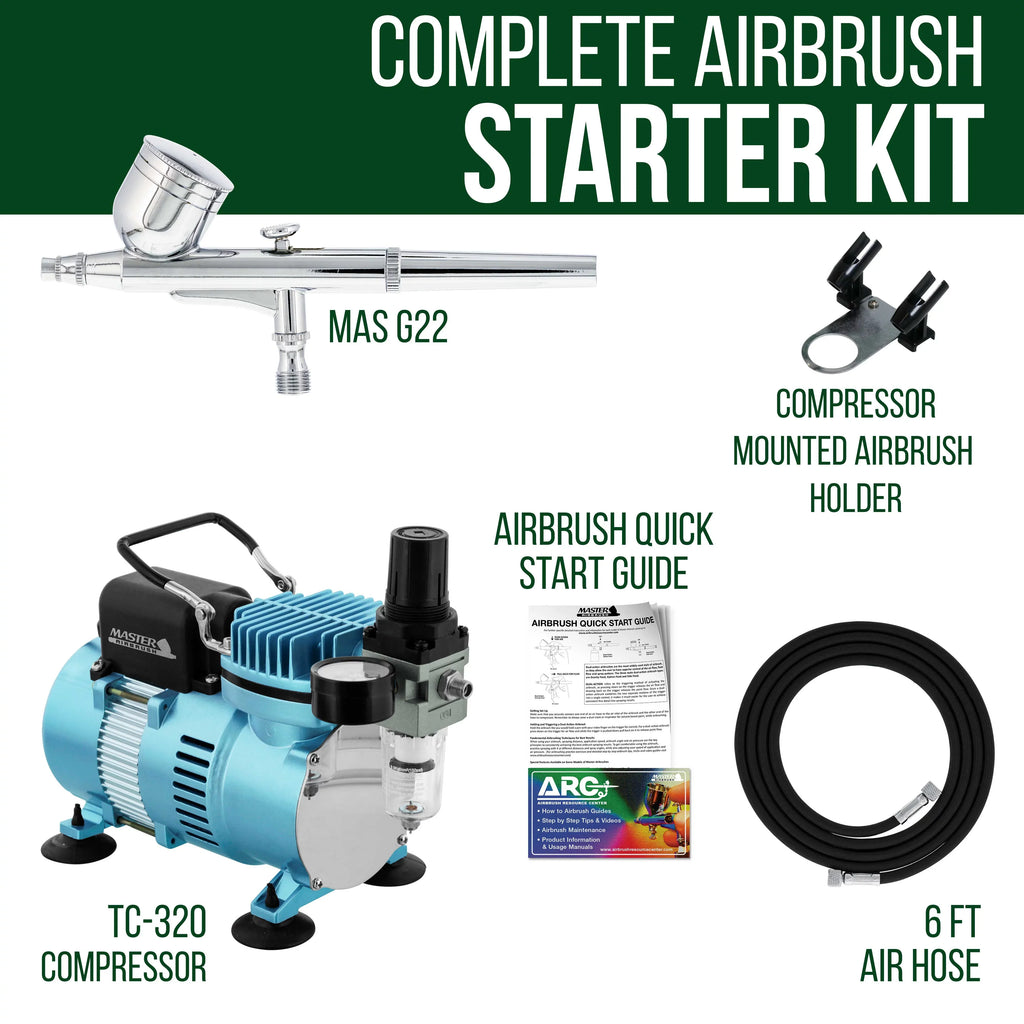System with Airbrush Kit Gravity 0.3 Set with Air Dual a mm Compressor Master G22 Dual-Action Airbrush Feed Fan Tip